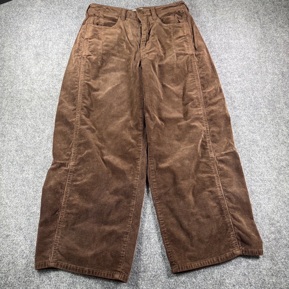 Pilcro Corduroy Wide Leg High Rise Pants Women 26 Brown Anthropologie